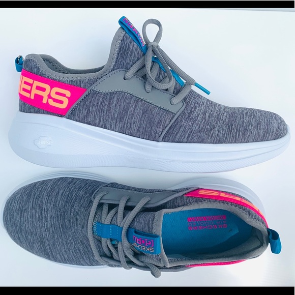 SKECHERS GOrun Fast Lively Women Gray Sneakers - Picture 8 of 9